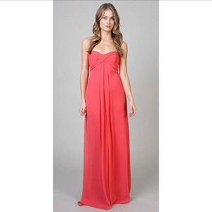 Nicole Miller Coral Silk Georgette Gown Sz 6-8